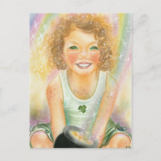 Lucky Irish Leprachaun Postcard Vykort
