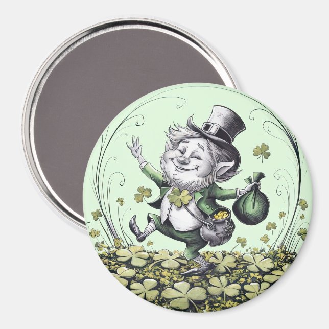 Lucky Irish Leprechaun Magnet (Front/Back)