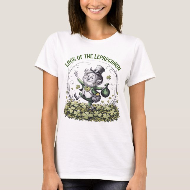 Lucky Irish Leprechaun T Shirt (Framsida)