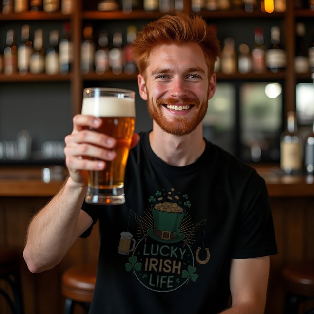 Lucky Irish Life T Shirt (Lucky Irish Life T-Shirt, St. Patrick's Day Shirt, Unisex Tee, Irish Pride Apparel, Beer Lovers Gift)