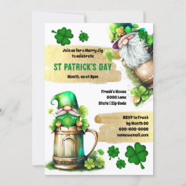 Lucky Irish ölleprechaun gnome shamrock klöver Inbjudningar