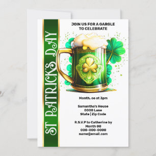 Lucky Irish ölschrock klöver St. Patrick's Day Inbjudningar