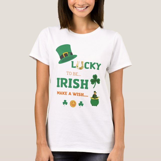 Lucky irish önskar T-Shirt (Framsida)