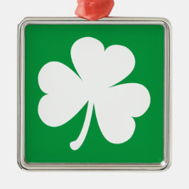 Lucky Irish Shamrock | Grönt och vit Julgransprydnad Metall