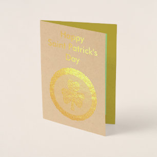 Lucky Irish Shamrock Guld Coin Anpassningsbar Folierat Kort