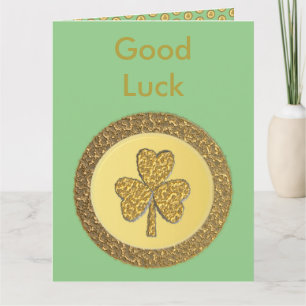 Lucky Irish Shamrock Guld Coin Anpassningsbar Kort