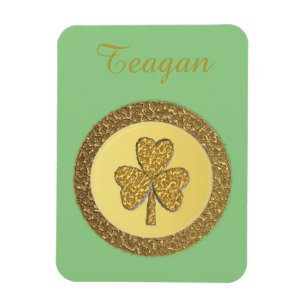 Lucky Irish Shamrock Guld Coin Anpassningsbar Magnet
