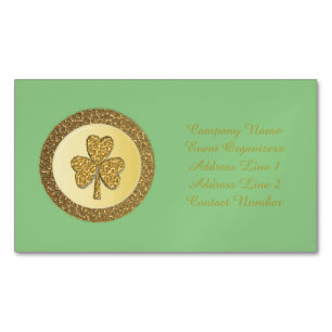 Lucky Irish Shamrock Guld Coin Anpassningsbar Magnetiska Visitkort