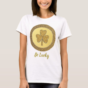 Lucky Irish Shamrock Guld Coin Anpassningsbar T Shirt