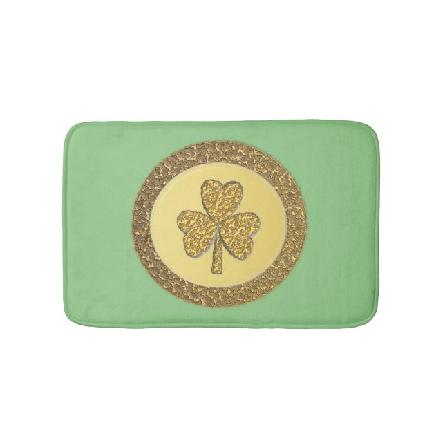 Lucky Irish Shamrock Guld Coin Badrumsmatta (Framsidan)