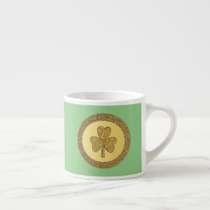 Lucky Irish Shamrock Guld Coin Espressomugg