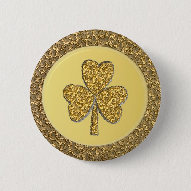 Lucky Irish Shamrock Guld Coin Knapp (Framsida)
