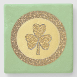 Lucky Irish Shamrock Guld Coin Stenunderlägg