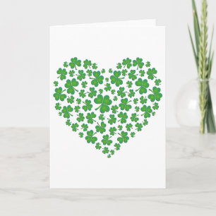Lucky Irish Shamrock Heart Kort