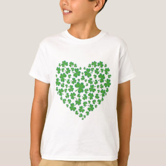 Lucky Irish Shamrock Heart Tee Shirt
