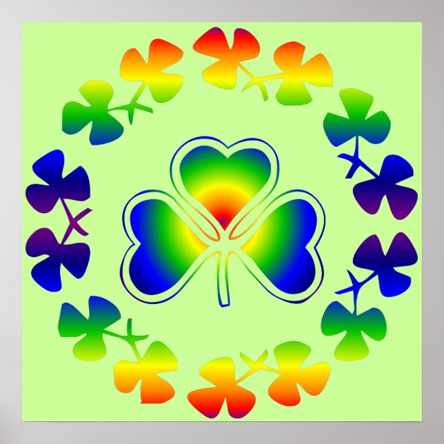 Lucky Irish | Shamrock Rainbow Poster (Framsidan)
