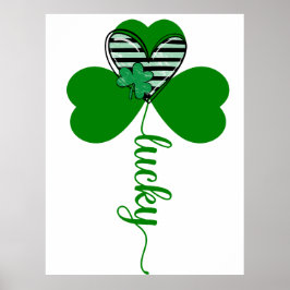 Lucky Irish St patrick's day Flower Poster