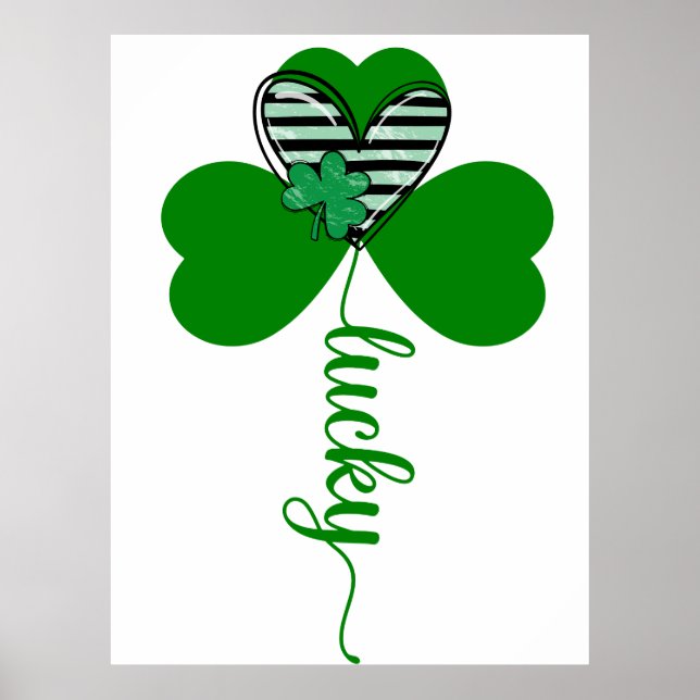 Lucky Irish St patrick's day Flower Poster (Framsidan)
