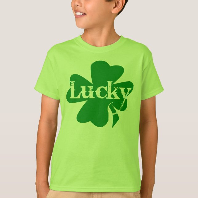 Lucky Irish St. Patricks Day Grönt Shamrock T Shirt (Framsida)