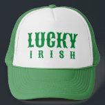 Lucky Irish St. Patric's Day Design Keps<br><div class="desc">Lucy Irish,  anpassningsbar grönt text.</div>