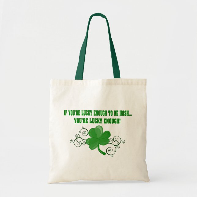 Lucky Irish Tote Bag Tygkasse (Framsidan)