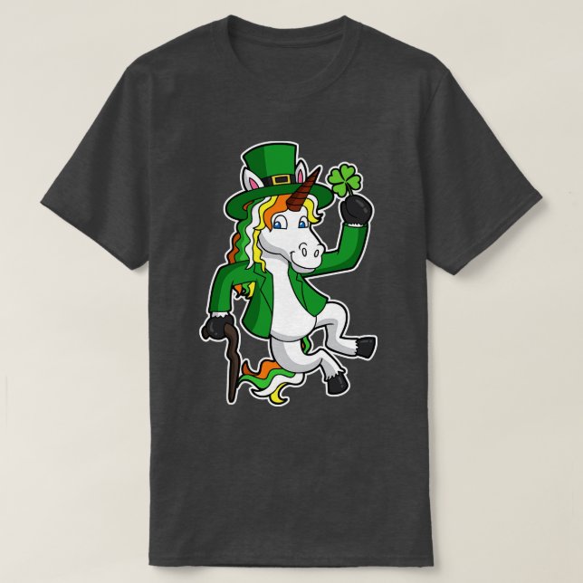 Lucky Irish Unicorn St patricks day Heel Click T Shirt (Design framsida)