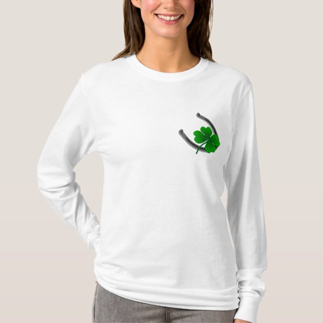 Lucky Irish Women's Shirt St. Patrick's Dam Shirt Tröja (Framsida)