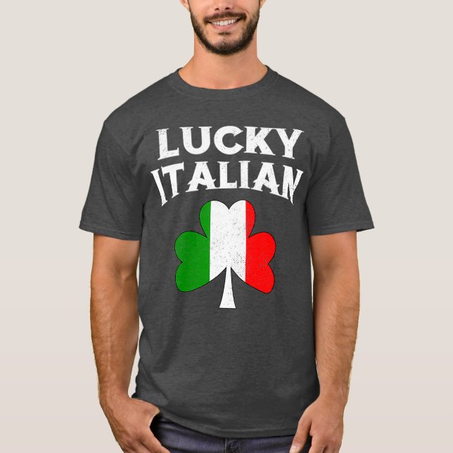 Lucky Italienska St patricks day Irish Italien T Shirt (Framsida)