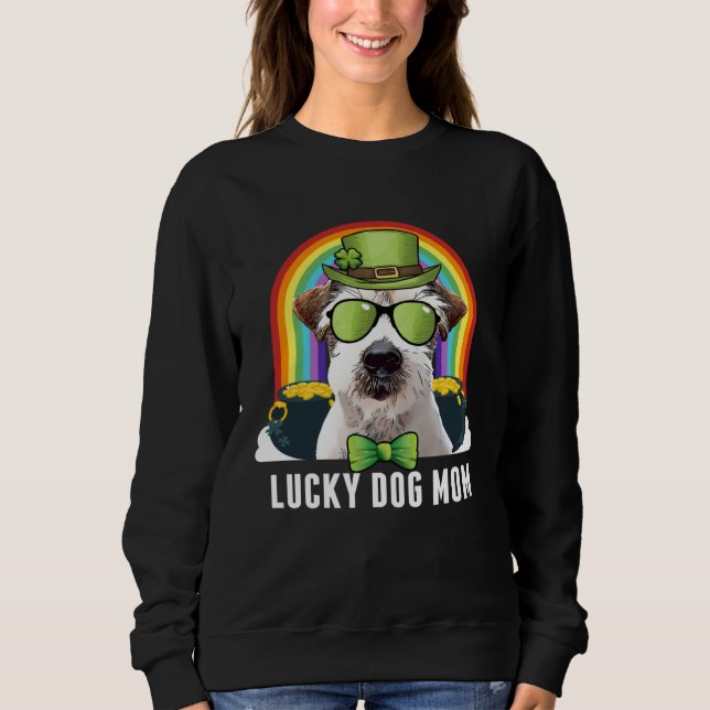 Lucky Jack Russell Terrier Dog Mom St Patricks Day T Shirt (Framsida)