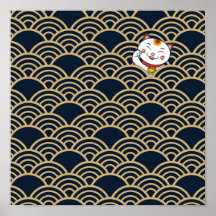 Lucky Japansk Calico Cat | Maneki Neko Poster