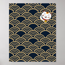 Lucky Japansk Calico Cat | Maneki Neko Poster