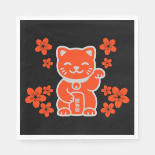 Lucky Japanska Maneki-neko Pappersservett