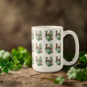 Lucky Kärlek Gnome St. Patrick's Day Kaffemugg