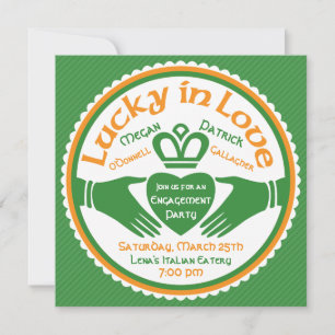 Lucky Kärlek Irish Claddagh Bröllop Förlovningsfes Inbjudningar