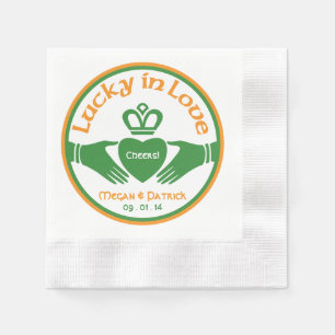 Lucky Kärlek Irish Claddagh Personlig Bröllop Pappersservett