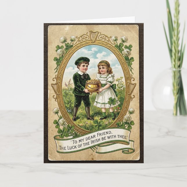 Lucky Kids Vintage Style Card Kort (Framsida)