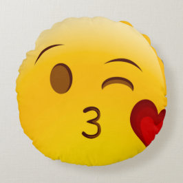 Lucky Kiss Emoji Rund Kudde