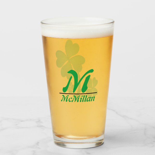 Lucky Klöver Anpassningsbar Monogram & Photo Glaskopp (Baksida fylld)