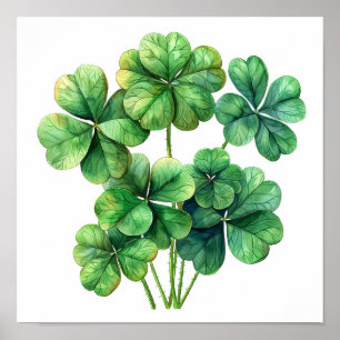 Lucky Klöver Art Print, Botaniskt väggkonst