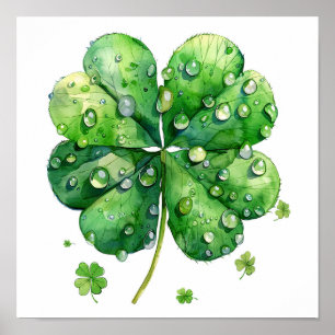 Lucky Klöver Art Print, Botaniskt väggkonst