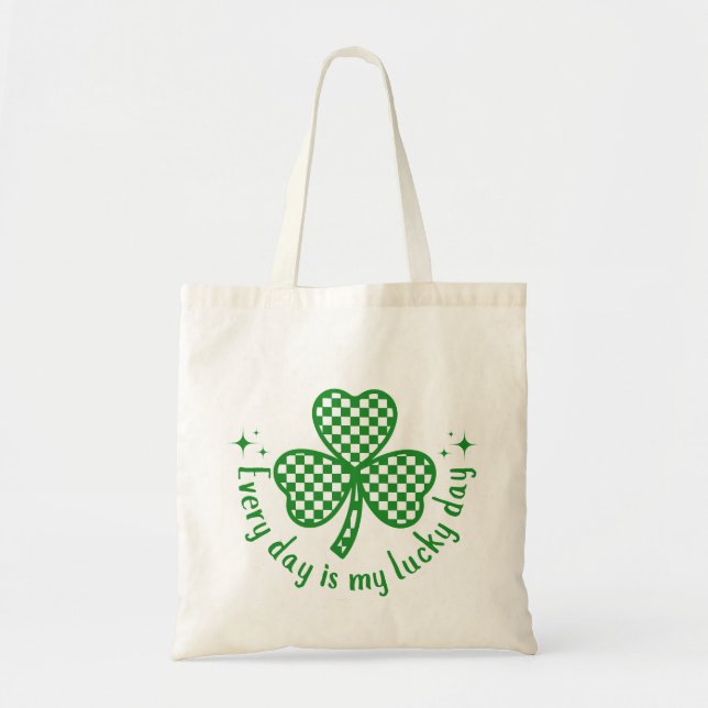 Lucky Klöver Canvas Tote Bag Tygkasse (Framsidan)