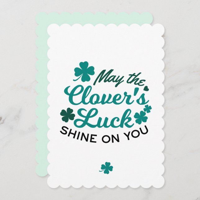 Lucky Klöver Charm - May Klöver Tur Shine Julkort (Fram/baksida)