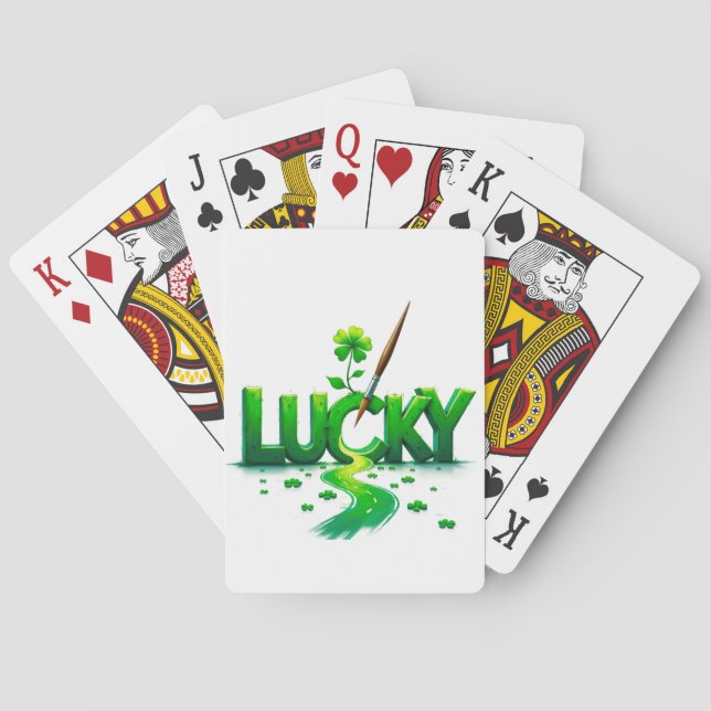 Lucky Klöver Design för St. Patrick's Day Casinokort (Baksidan)