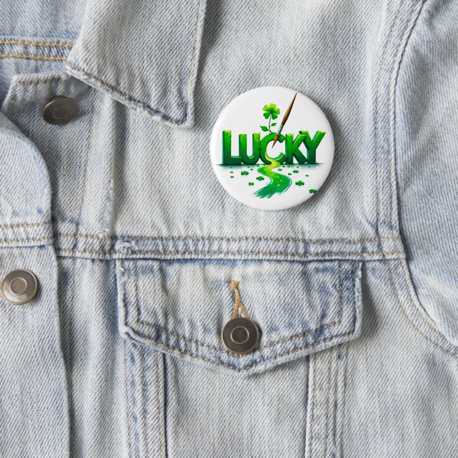 Lucky Klöver Design för St. Patrick's Day Knapp (In Situ)