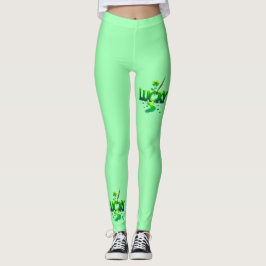 Lucky Klöver Design för St. Patrick's Day Leggings