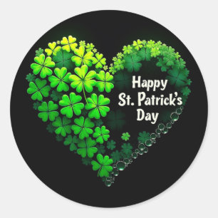 Lucky Klöver Design för St. Patrick's Day Runt Klistermärke