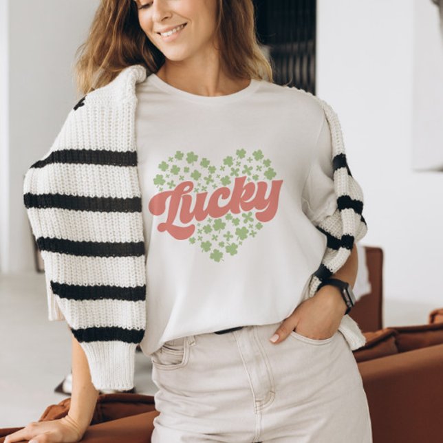 Lucky Klöver Heart St. Patrick's Day T Shirt (Skapare uppladdad)