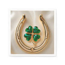 Lucky klöver med Guld Horseshoe