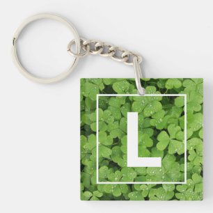 Lucky klöver monogram, grönt, ängschak
