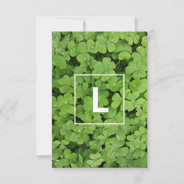 Lucky klöver monogram OSA kort (Framsida)